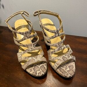 Naturalizer Snakeskin Multi-Strap Heels